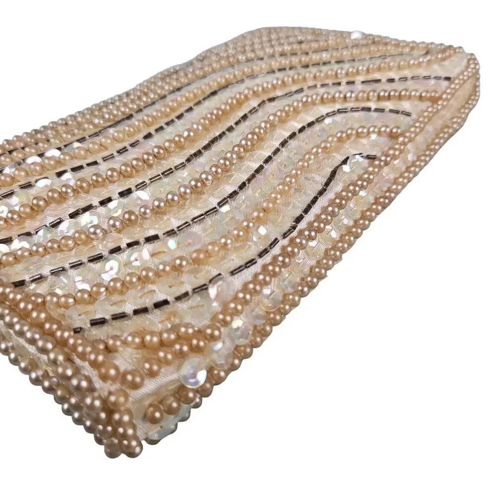 Silvercraft beaded sequined shiny vintage clutch 1960's‎